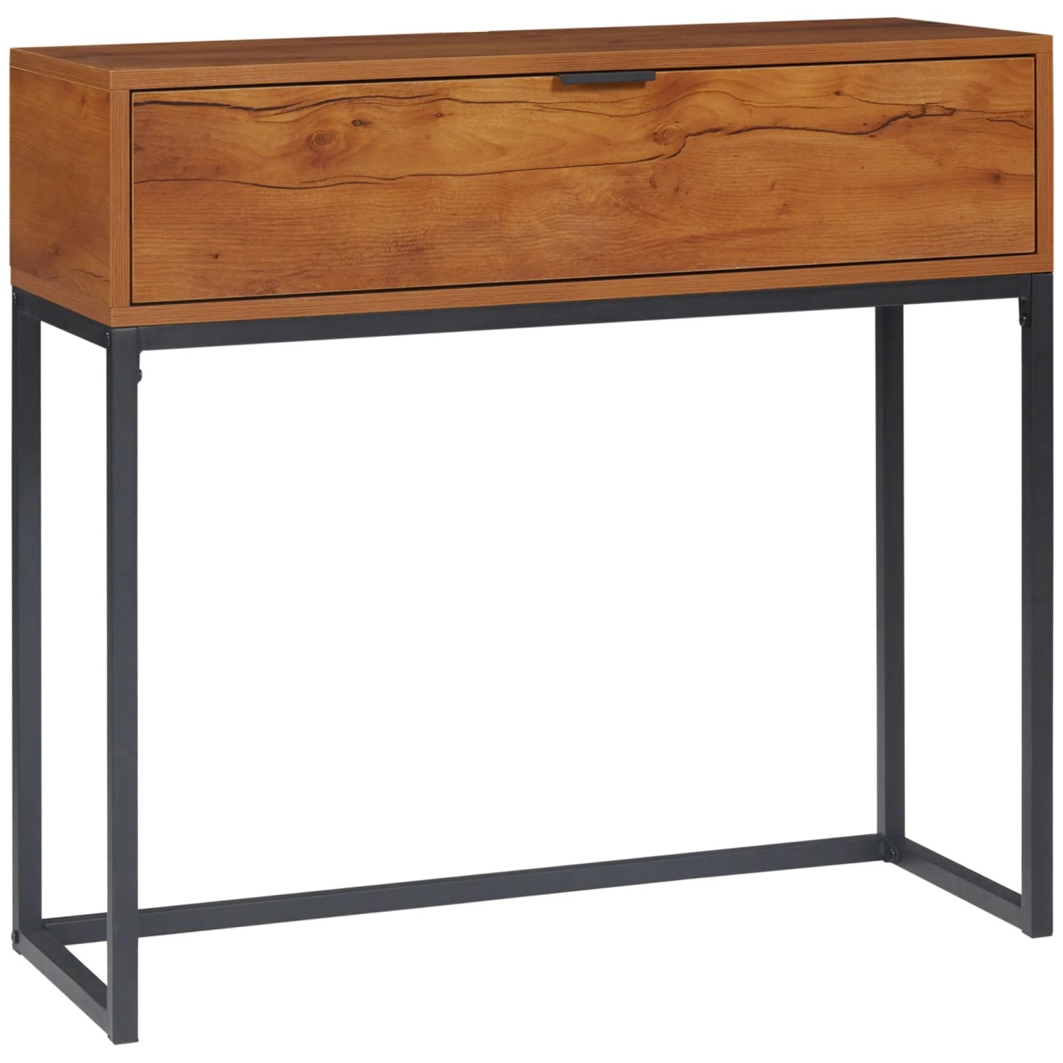 HOMCOM Konsolentisch Spanplatte Stahl Naturholz 80L x 30B x 76H cm