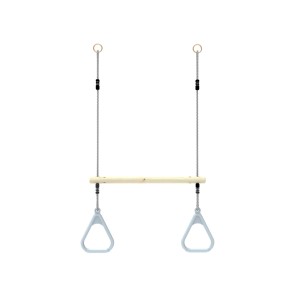 OutdoorToys Schaukelstange Eisblau mit Turnringen und Trapez für Spieltürme.