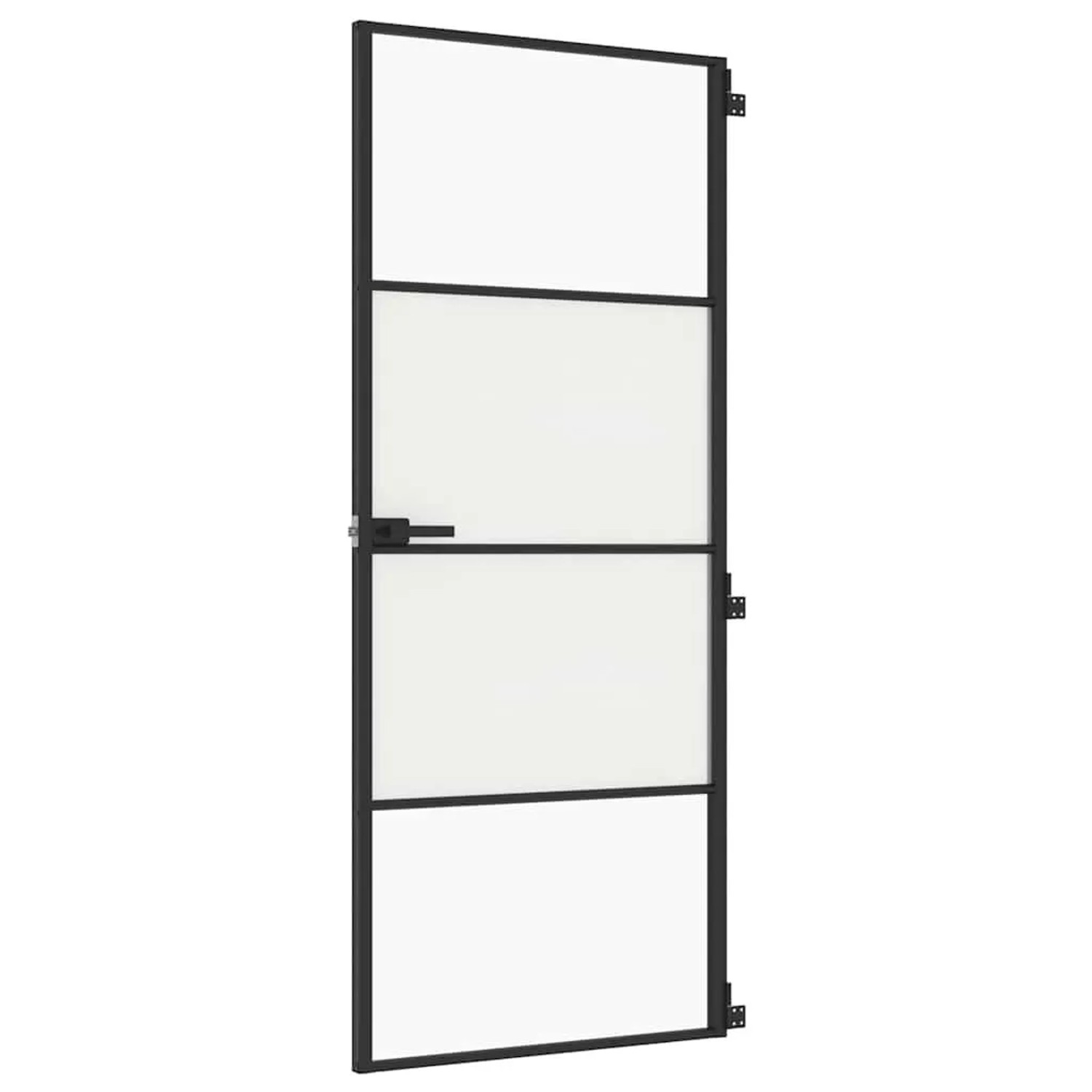 vidaXL Innentür Schlank Schwarz 83x201,5 cm Hartglas und Aluminium 155118