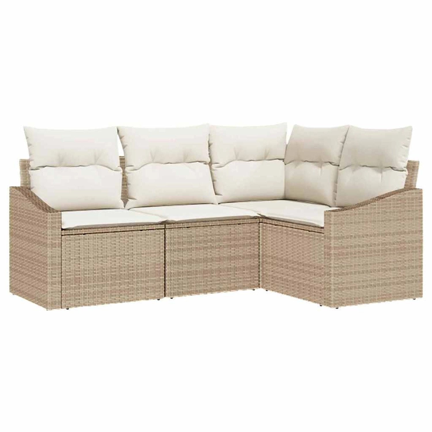 vidaXL Garten-Sofa-Set 4-Tlg Beige Poly Rattan 3346701 günstig online kaufen