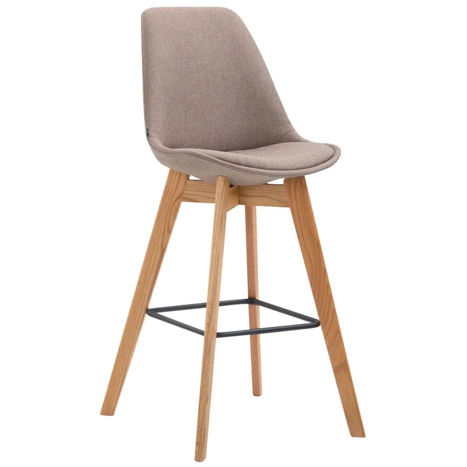 DELUKE Barhocker GIKAR Stoff Taupe 48x56x112cm Barstuhl Mit Lehne Tresenhocker Tresenstuhl