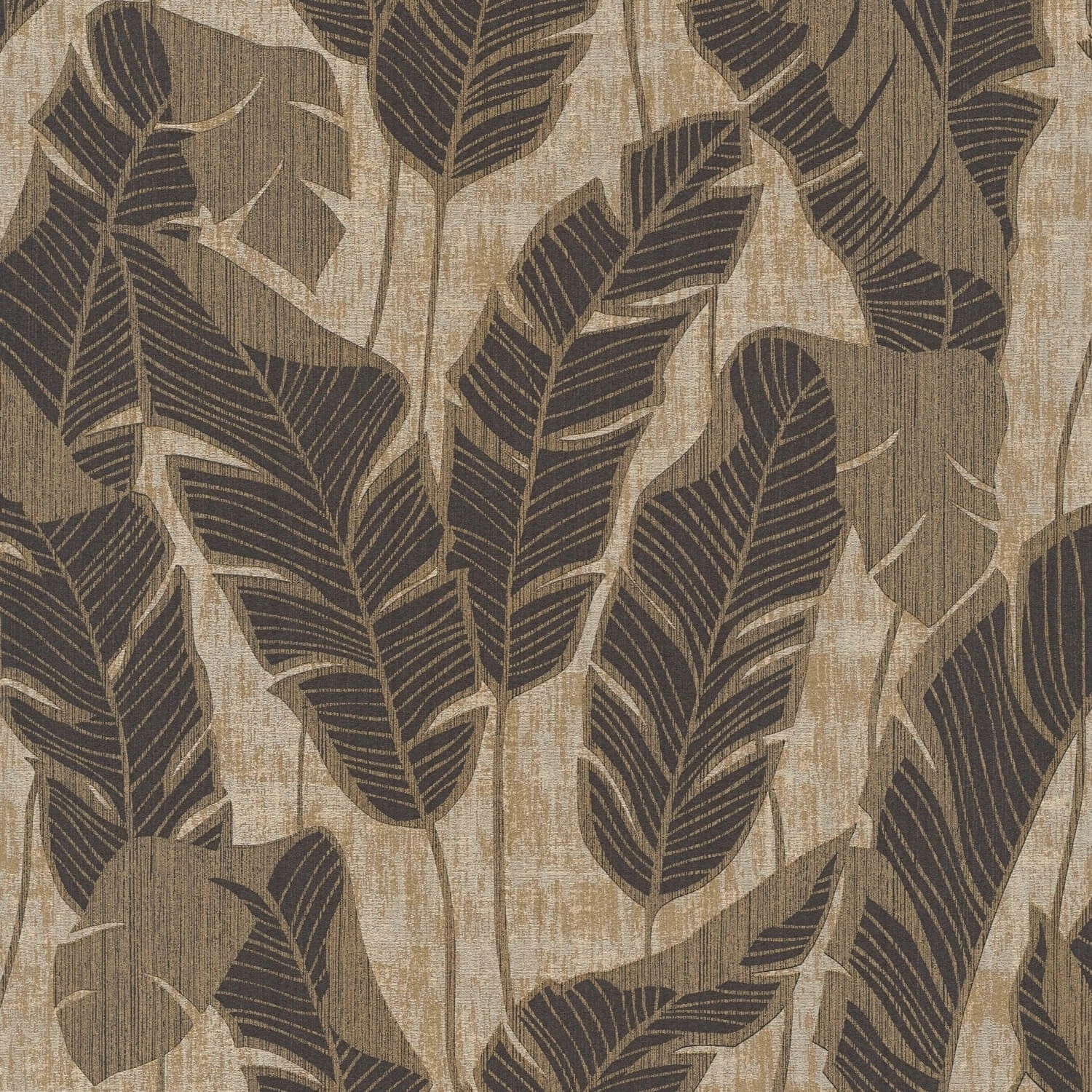 PROFHOME 395024-GU Natur Tapete Floral glänzend Beige Schwarz 0,53 m x 10,0 günstig online kaufen