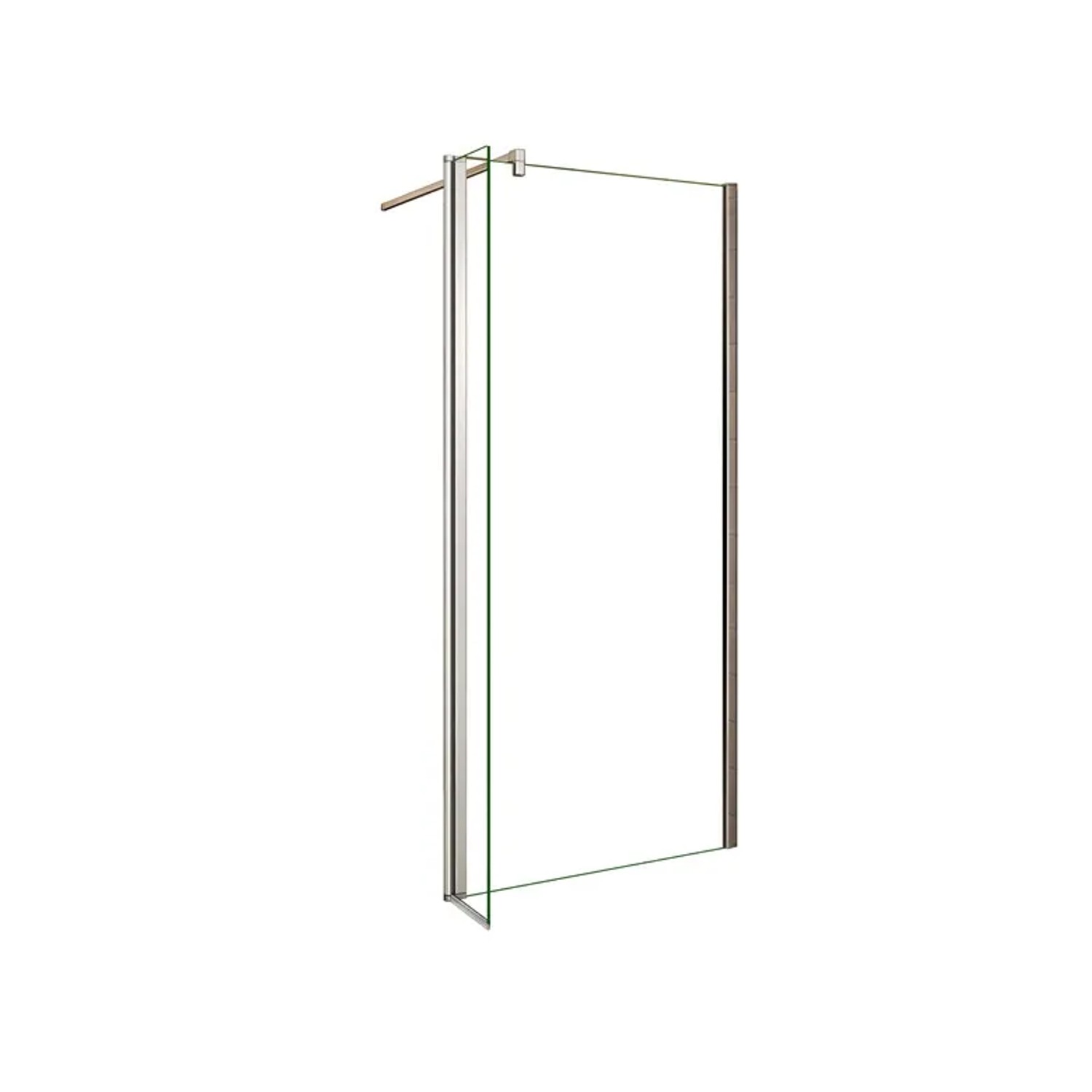 Duschparadies Glas Flipper 40x200cm für Walk-in Dusche, verchromtes Wandprofil.