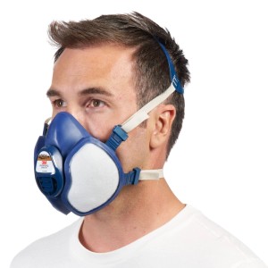 3M Maske 4251+ A1P2, dunkelblaue Atemschutzmaske für Farbspritzarbeiten und Schleifen.