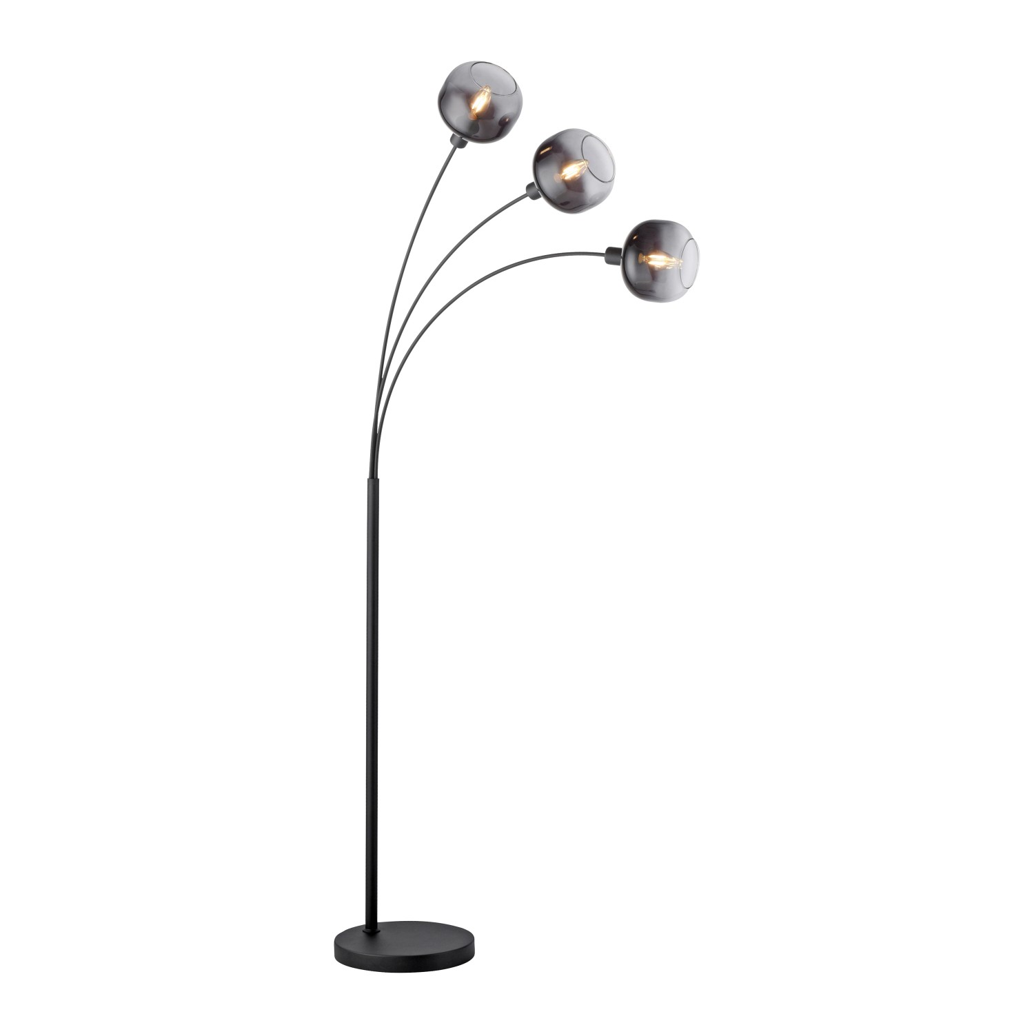 Just Light Stehleuchte Zea 3-flammig 160 cm x 95 cm Schwarz günstig online kaufen