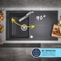 Grohe Spültischarmatur Start Schwarz: Einhebelmischer mit 90° Schwenkbereich an Spüle.