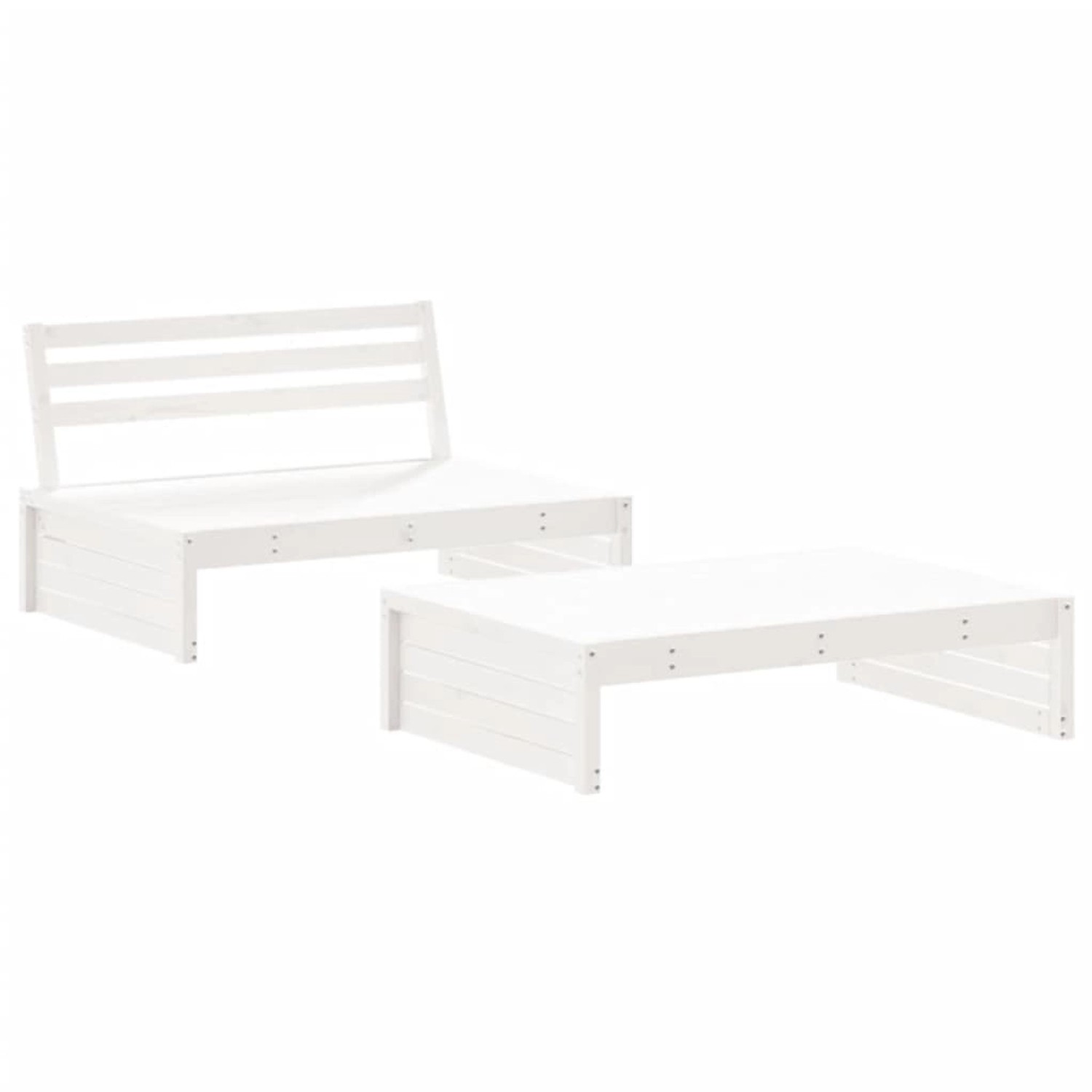 vidaXL 2-Tlg Garten-Lounge-Set Weiß Massivholz Kiefer 3186621 günstig online kaufen