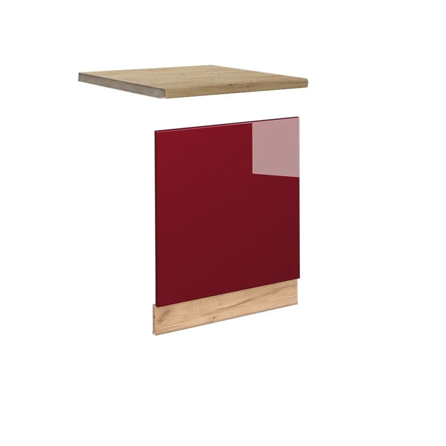 Vicco Frontblende Fame-Line Bordeaux Hochglanz Goldkraft Eiche 60 cm AP Eiche