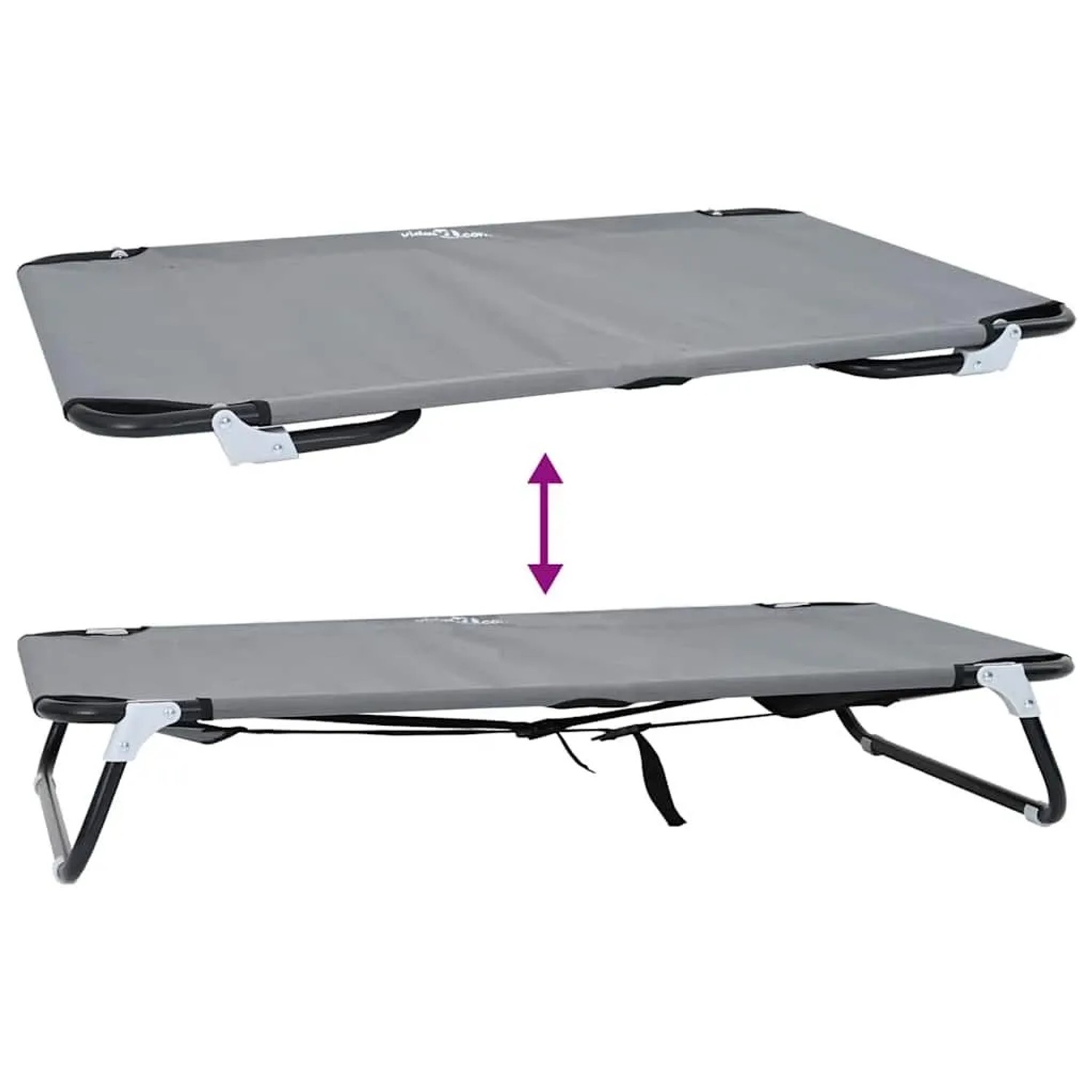 vidaXL Hundebett Hellgrau 105 x 65 x 18 cm Stahl 42008218_8