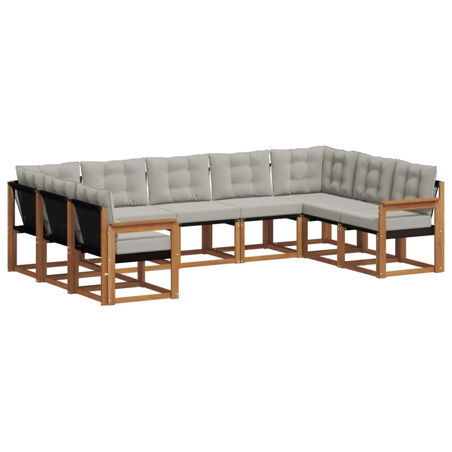 vidaXL Outdoor-Sofagarnitur mit Kissen 29-Tlg Natur und Hellgrau 3369042