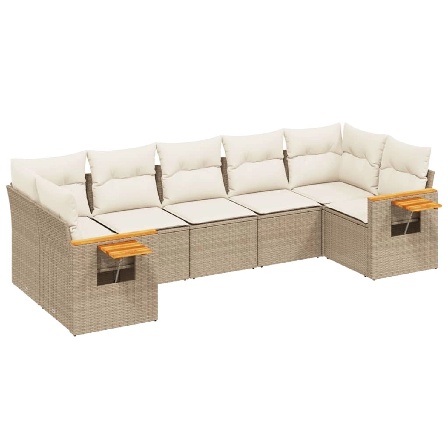 vidaXL 7-tlg Garten-Sofagarnitur mit Kissen Beige Poly Rattan Modell 144 günstig online kaufen