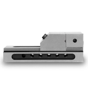 EBERTH Präzisions-Niederzugschraubstock, 50mm Backenbreite, Spannwerkzeug für präzise Arbeiten.