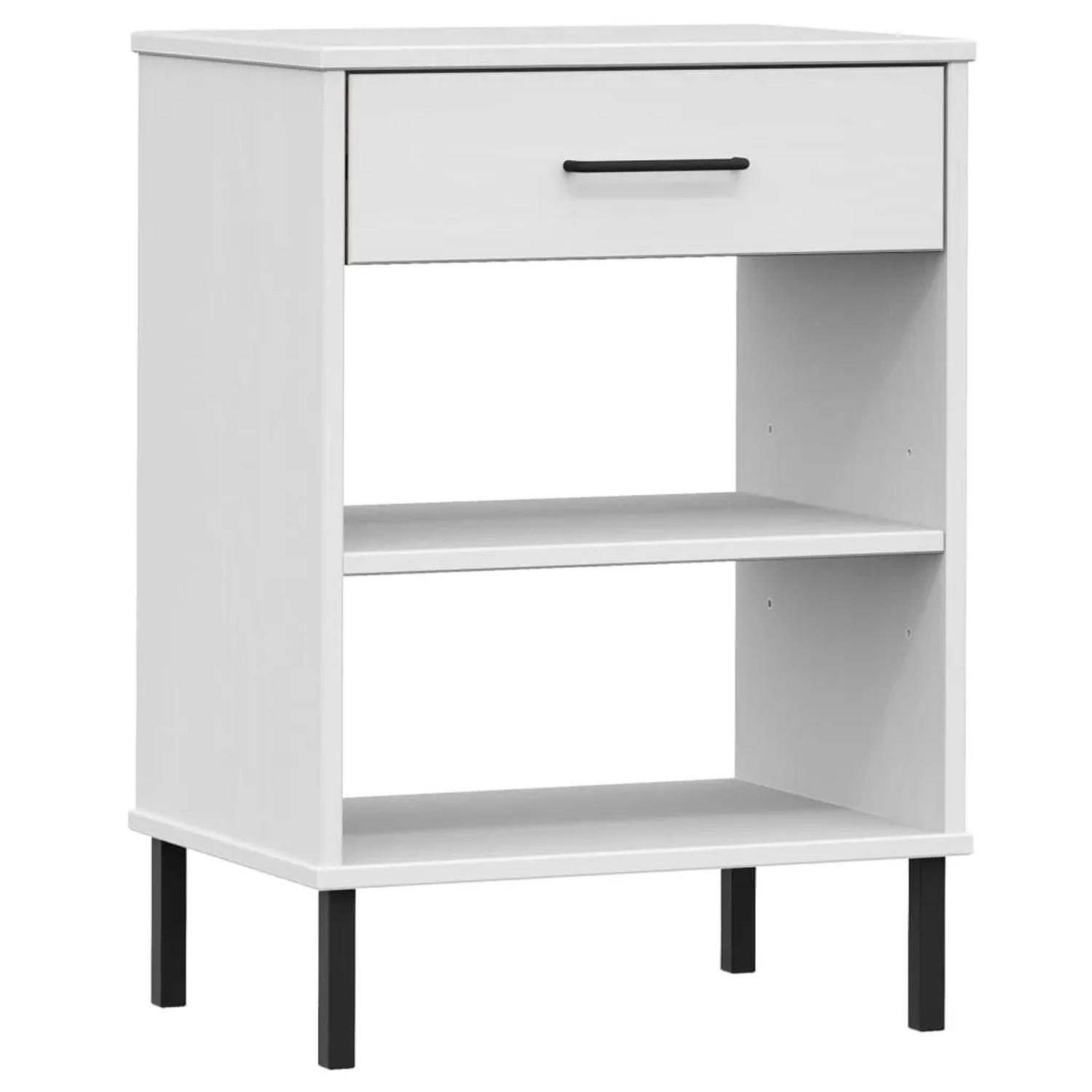vidaXL Konsolenschrank OSLO mit Metallbeinen Weiß Massivholz Kiefer 351002