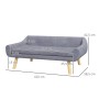 Graues PawHut Hundesofa mit Holzbeinen und Kissen, bequeme Hundecouch für Haustiere.