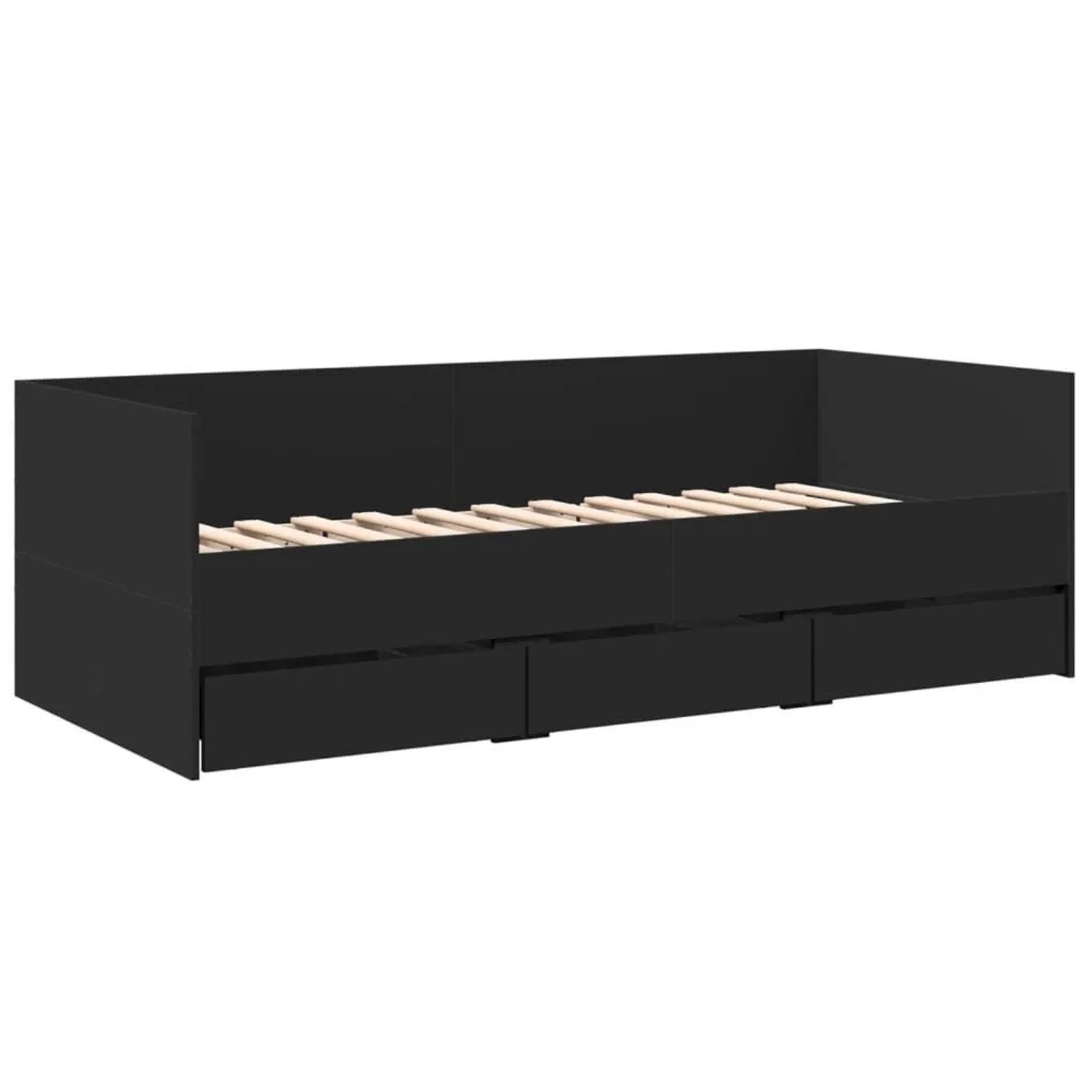 vidaXL Tagesbett mit Schubladen ohne Matratze Schwarz 75x190 cm 3280833 günstig online kaufen