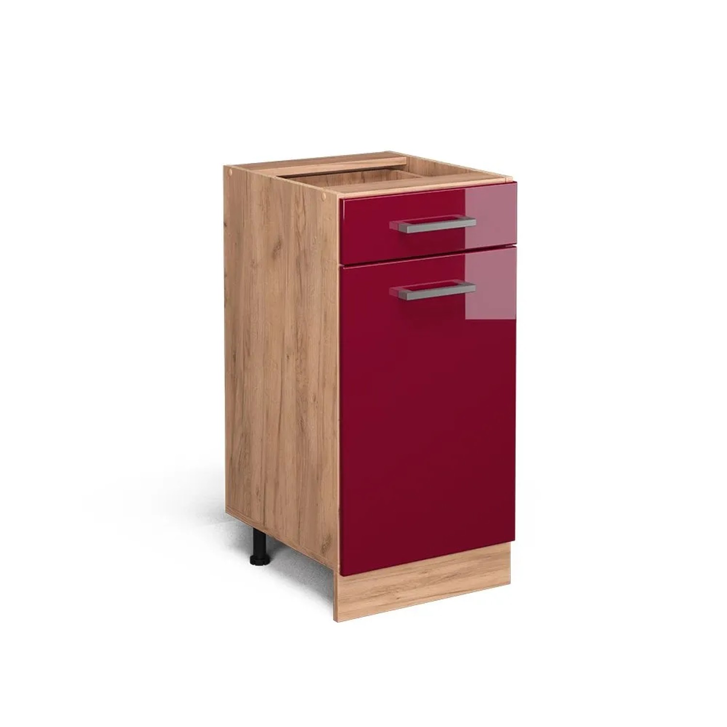 Vicco Küchenunterschrank R-Line Rot Hochglanz 40 x 82 ohne Arbeitsplatte Opt3