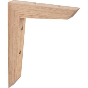 Holzkonsole aus Eiche, 22,5x18cm, zur Befestigung von Wandregalen.