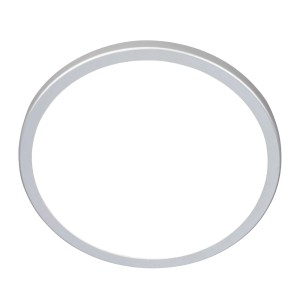 Flache, runde LED-Deckenleuchte Kada von Briloner in Chrom Matt, Ø 29,5 cm.