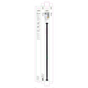 Schwarze Schöner Wohnen Teleskop-Duschvorhangstange Obleon, 110-185 cm, in Verpackung.