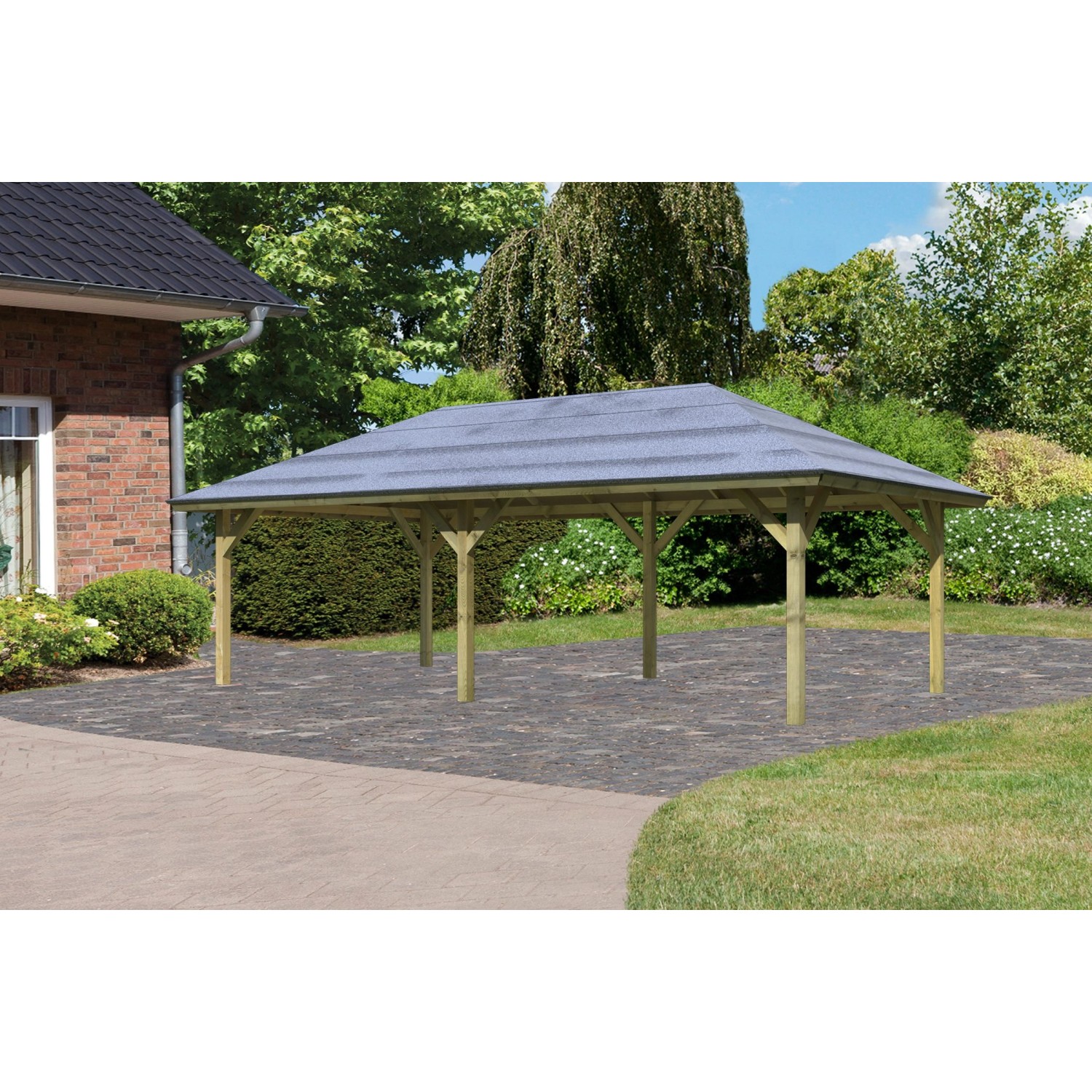 Karibu Pavillon Carport Vigo 2 517,5 cm x 264,5 cm