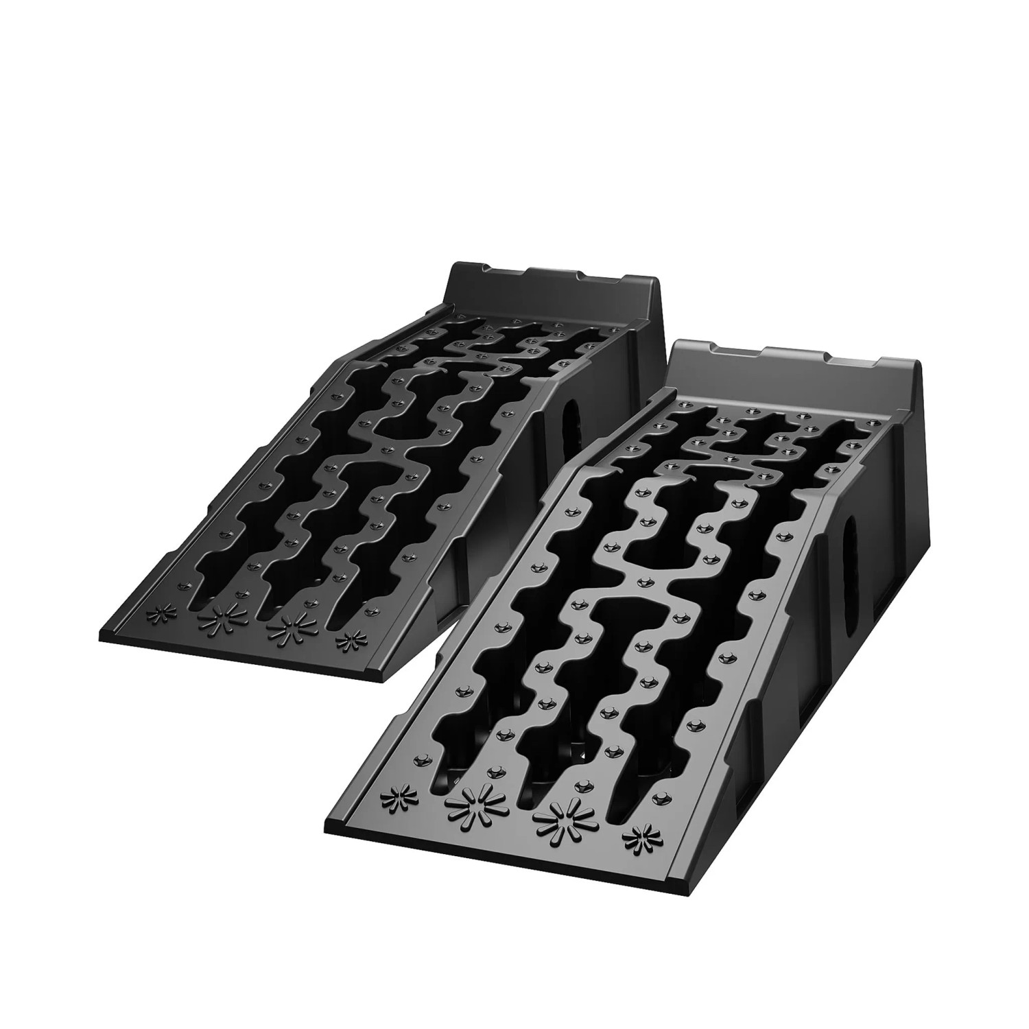 Wiltec Auffahrrampe 2er Set bis 5t 90,5x30x21,5cm Autorampen PP Unterlegkeile