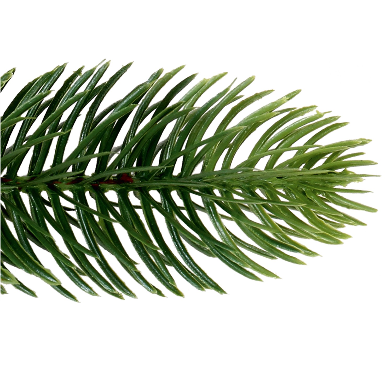 Detailaufnahme: Zweig der grünen Kunsttanne Nagano, 210 cm hoch.
