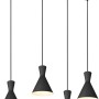 Schwarze Reality Pendelleuchte Enzo mit vier Lampen für Ess- und Wohnzimmer.