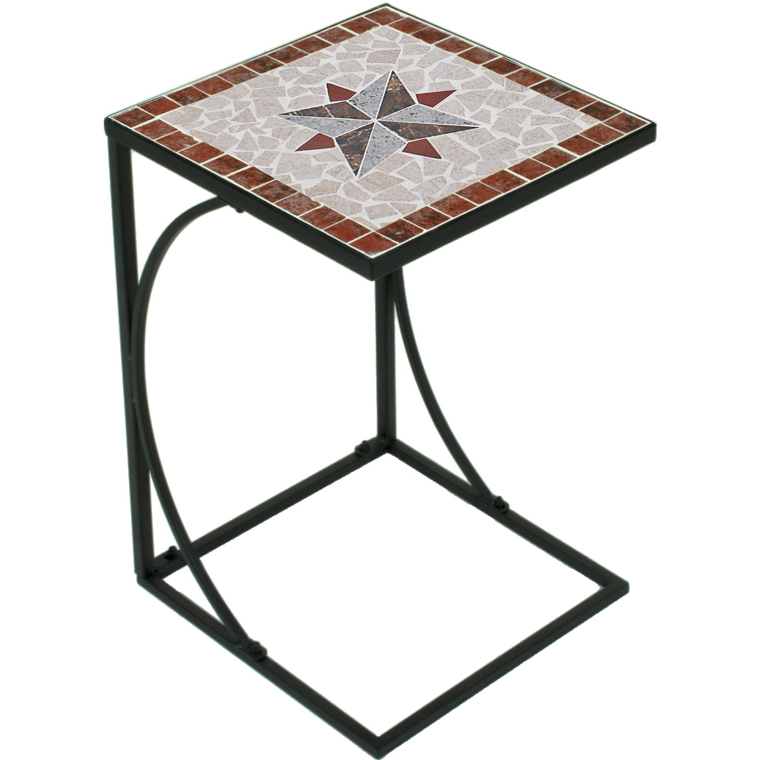 Garden Pleasure Beistelltisch Amarillo 35 cm x 53 cm x 35 cm Braun-Grau