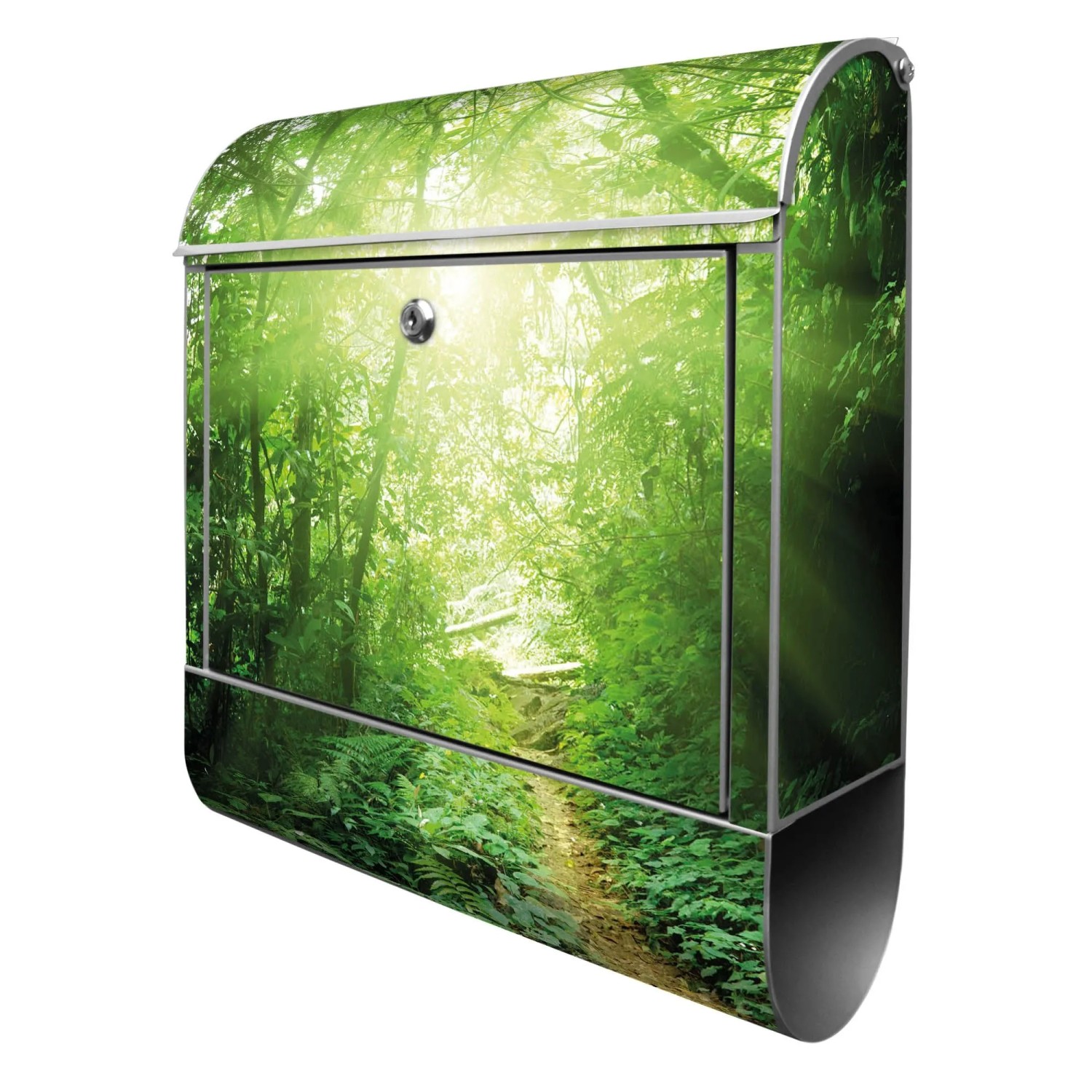 Banjado Design Briefkasten Silber Pulverbeschichtet 39x47x14cm 2 Schlüssel günstig online kaufen