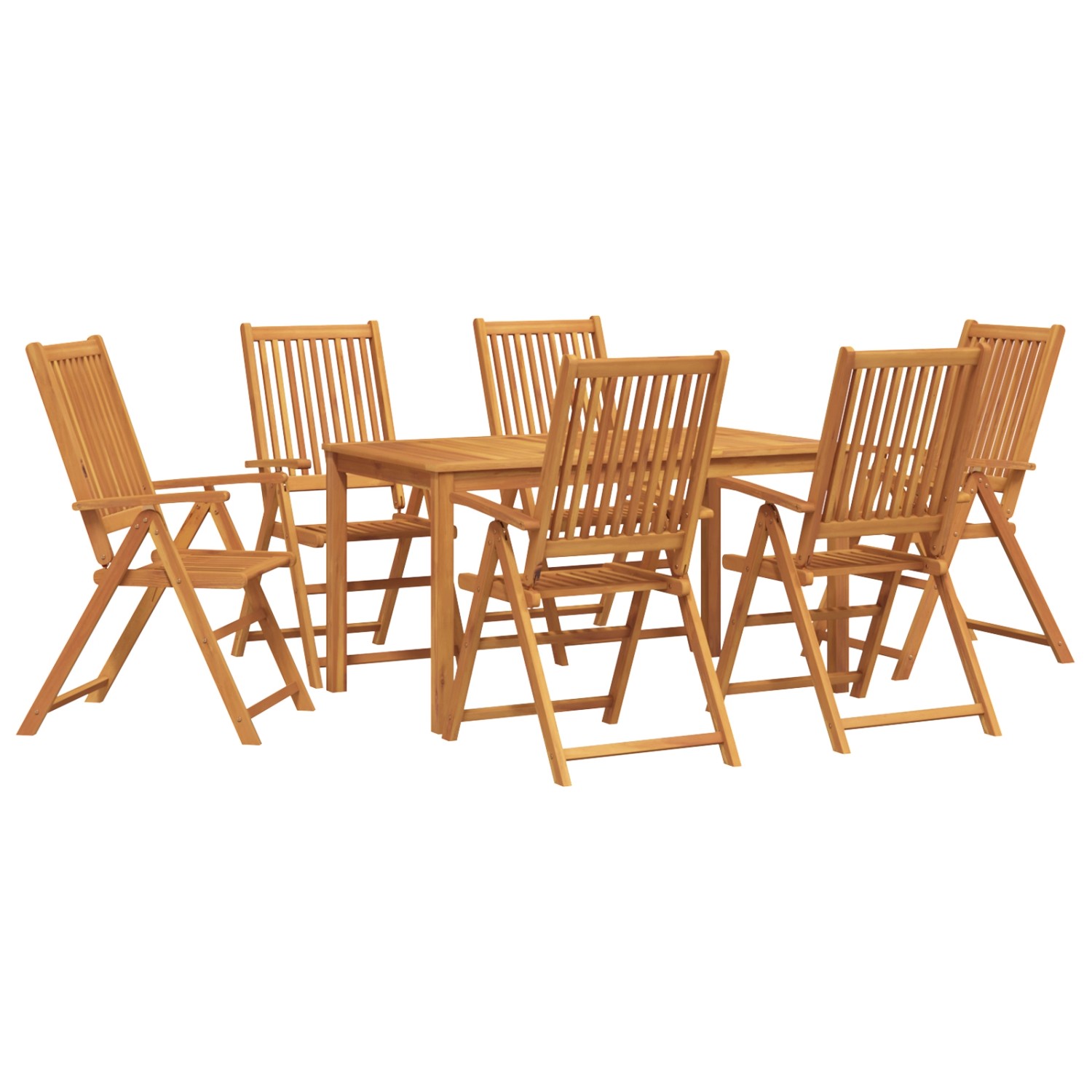 vidaXL Garten Essgruppe Falten 7-Tlg Braun Massivholz Akazie 3394735 günstig online kaufen