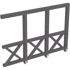 Skan Holz Seitenwand Andreaskreuz, 305x210 cm, Fichte schiefergrau, Zubehör für Terrassenüberdachungen.