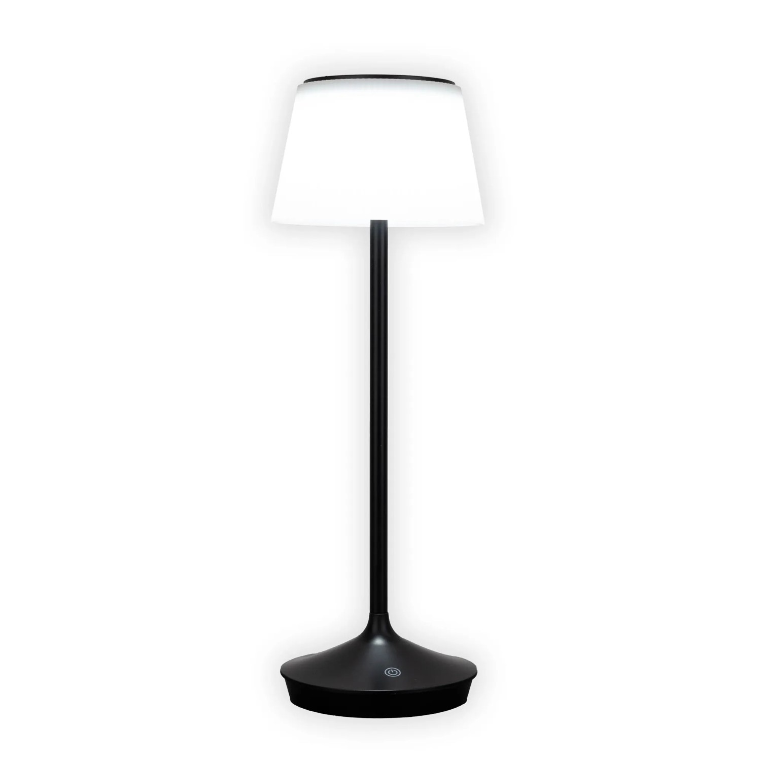 Schwarze Näve LED Solar Tischleuchte Emmi, Ø 13x38cm, dimmbar, für den Außenbereich.
