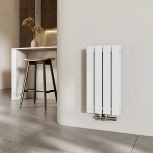 Emke Heizkörper 60x30cm 327W Weiß Flach Heizkörper Doppellagig Paneelheizkörper Vertikal Mittelanschluss