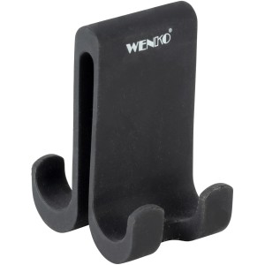 Schwarzer Wenko Doppel-Duschhaken Verna Duo aus Silikon für Duschkabinen.