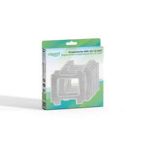 Lifenaxx Ersatztücher (6 Stk.) für LX-047 in Verpackung, Mikrofasertücher für Haushaltshelfer.
