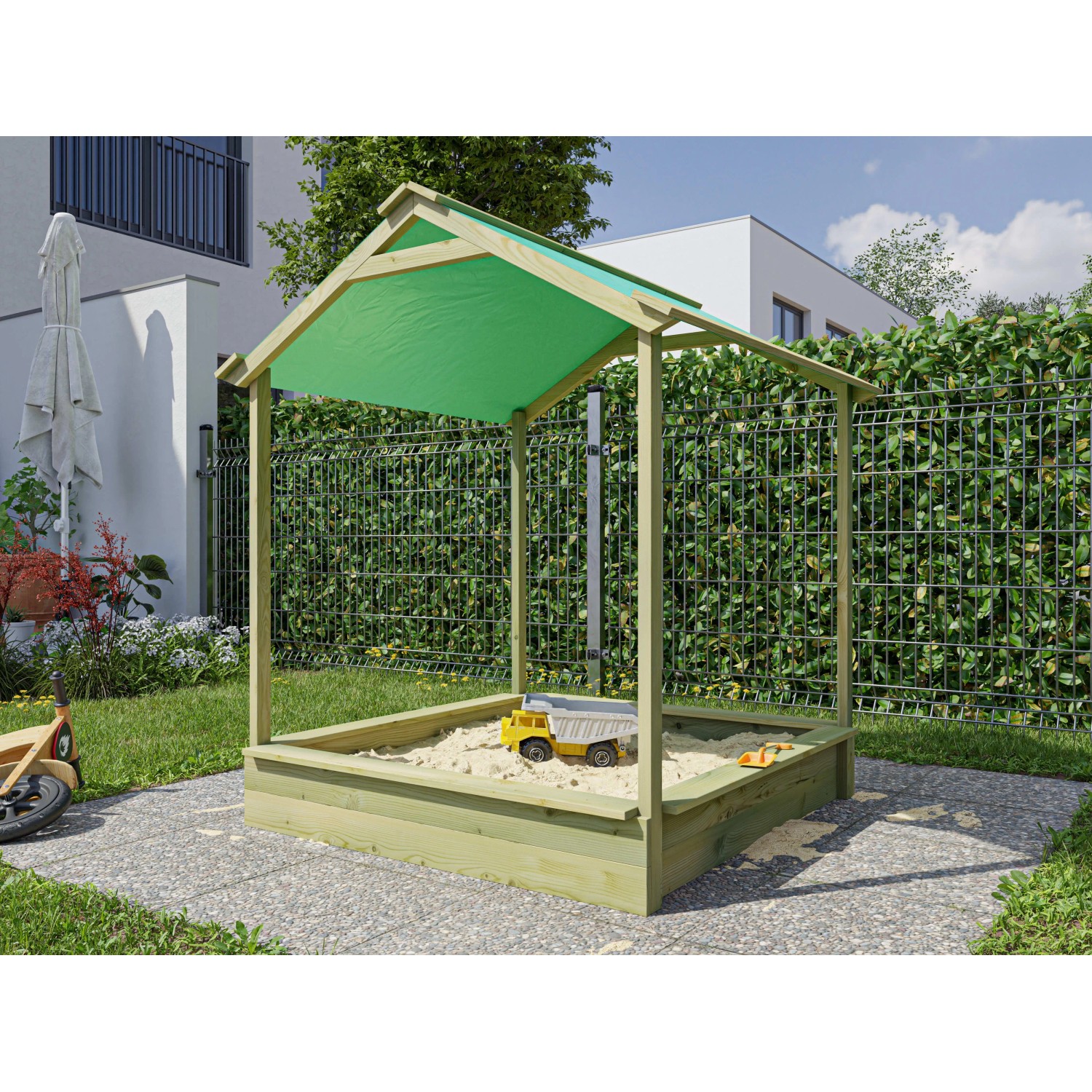 Belladoor Sandkasten mit Dach 16 mm KDI