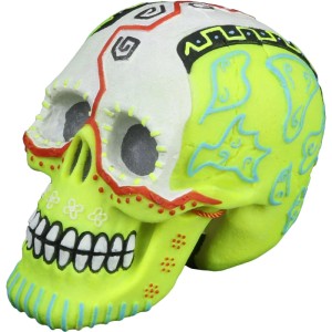 Aqua Della Dekoration Dia de los Muertos Totenkopf 2 mehrfarbig 11,8x7,7x9,2 cm