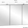 Held Möbel Spiegelschrank Trient, 120 cm breit, grau, mit drei Spiegeltüren und LED-Leuchten.