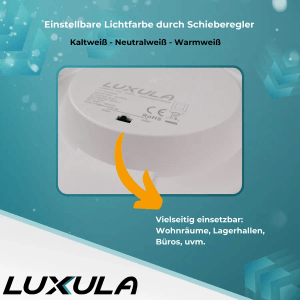 LUXULA LED Downlight: Dimmbarer Einbauspot mit CCT-Schalter für Farbtemperatur-Anpassung.