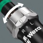 Detailaufnahme des Wera Kraftform Kompakt 60 RA Ratschenschraubendrehers mit Funktionsanzeige.