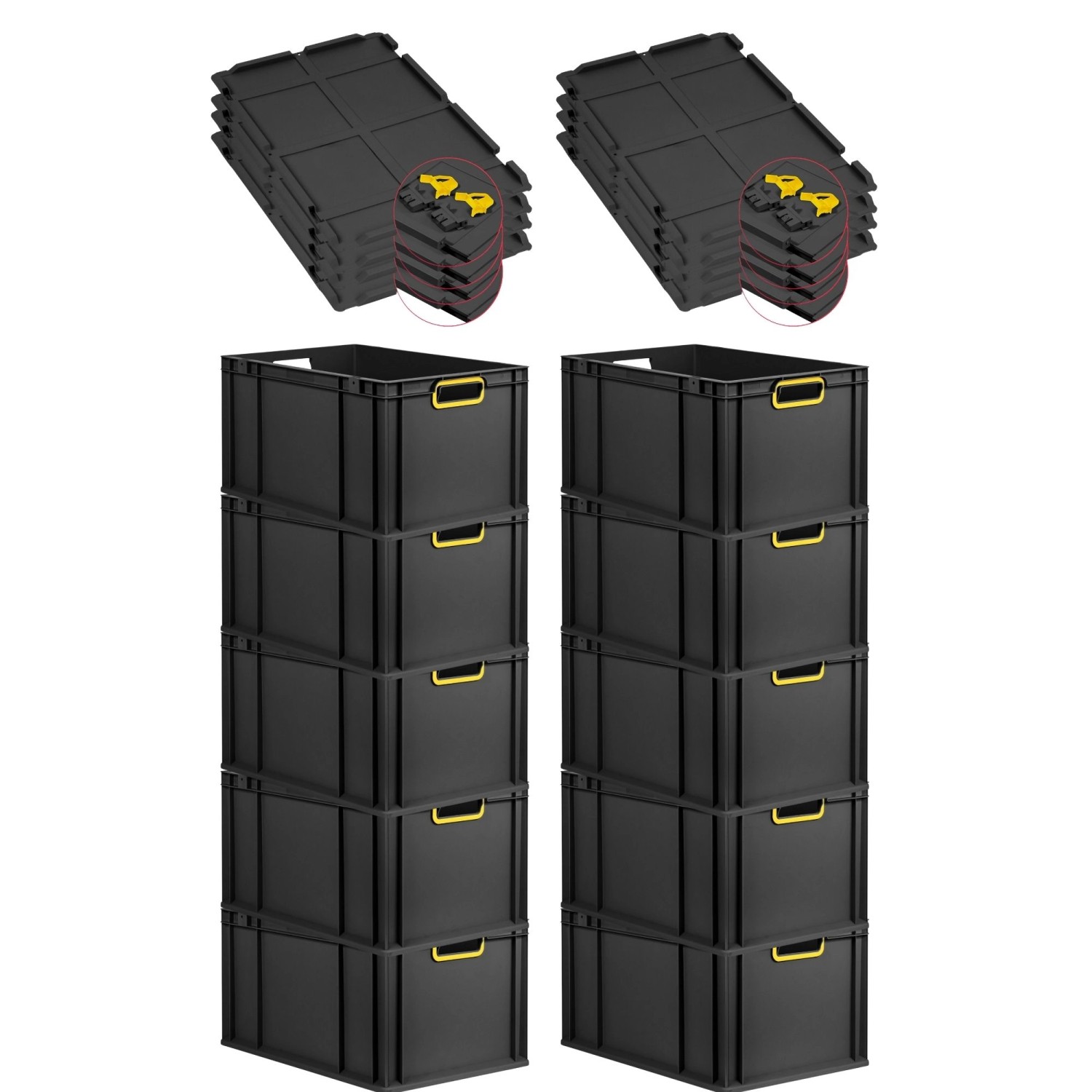 PROREGAL SuperSparSet 10x Eurobox Nextgen Color Mit Scharnierdeckel HxBxT 3 günstig online kaufen