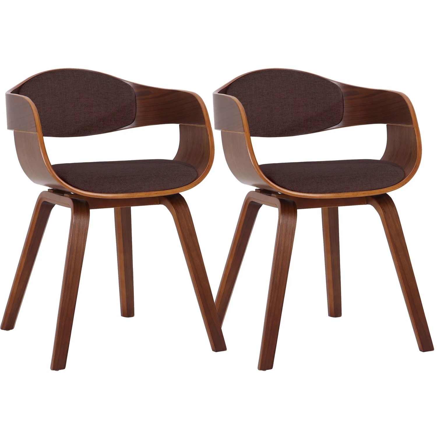 CLP 2er Set Stühle Kingston Stoff Walnuss/Braun