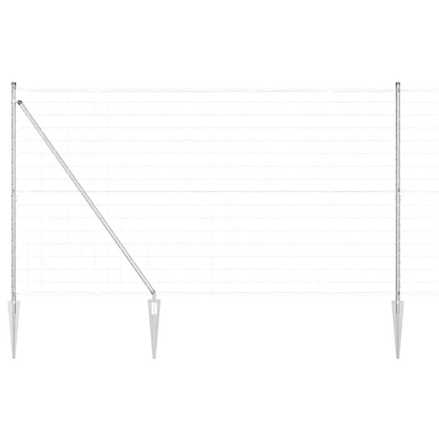 vidaXL Zaun mit Pfosten Silber 1,5 x 10 m Stahl 3350754 günstig online kaufen