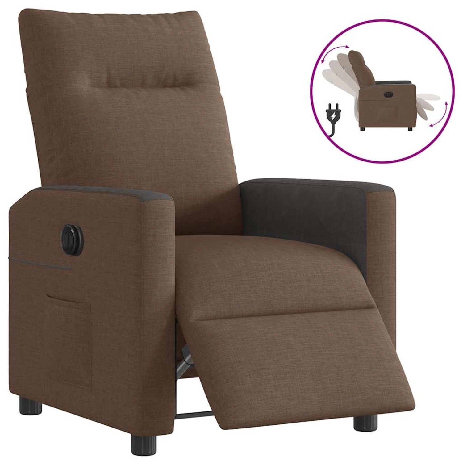 vidaXL Relaxsessel Elektrisch Braun Stoff 3324041 günstig online kaufen