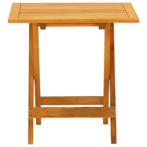 Quadratischer Beistelltisch aus Akazienholz für Gartenliege, klappbar.