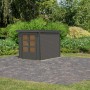 Karibu Gartenhaus Diego B in Terragrau-Anthrazit mit Doppeltür und Fenster, 4,45 m².