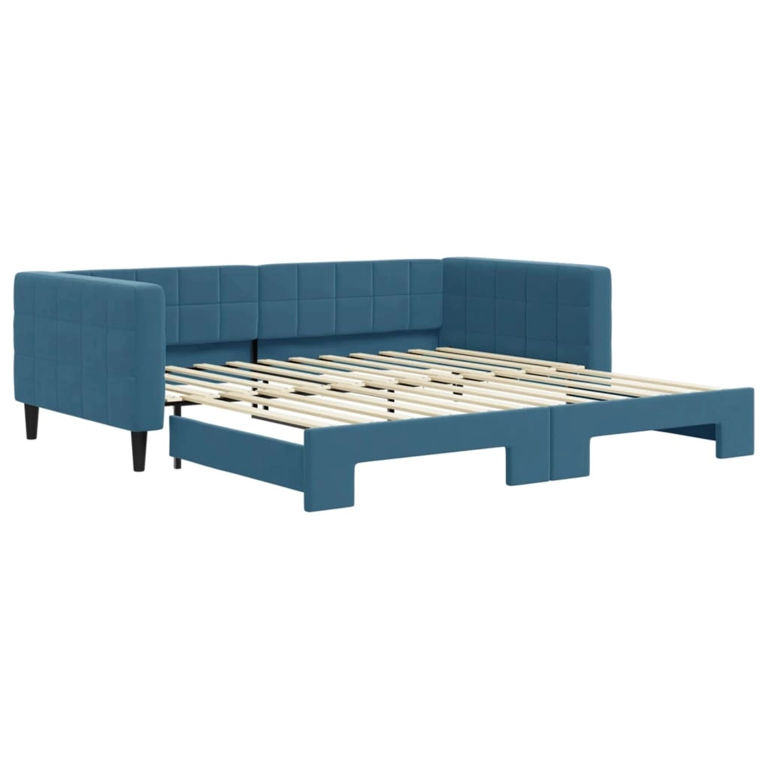 vidaXL Tagesbett Ausziehbar Blau 100x200 cm Samt1881980