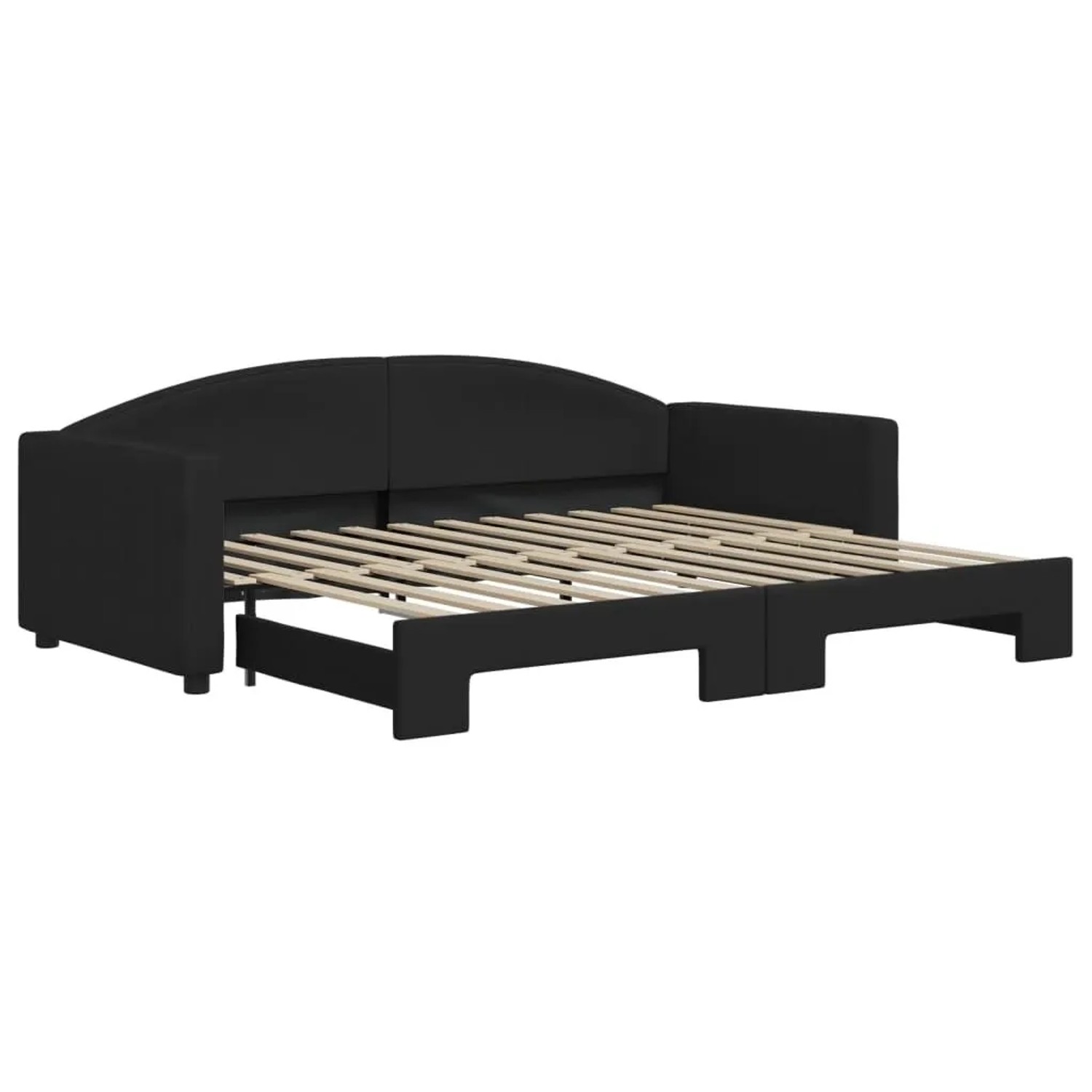 vidaXL Tagesbett Ausziehbar Schwarz 90x200 cm Stoff 3197190