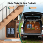 Blauer Sekey Bollerwagen faltbar, platzsparend unter Treppe und im Kofferraum. Kompakter Transporthelfer für Camping & Alltag.