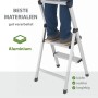 TRUTZHOLM Alu Trittleiter, 2 Stufen, klappbar mit Handlauf, silber.
